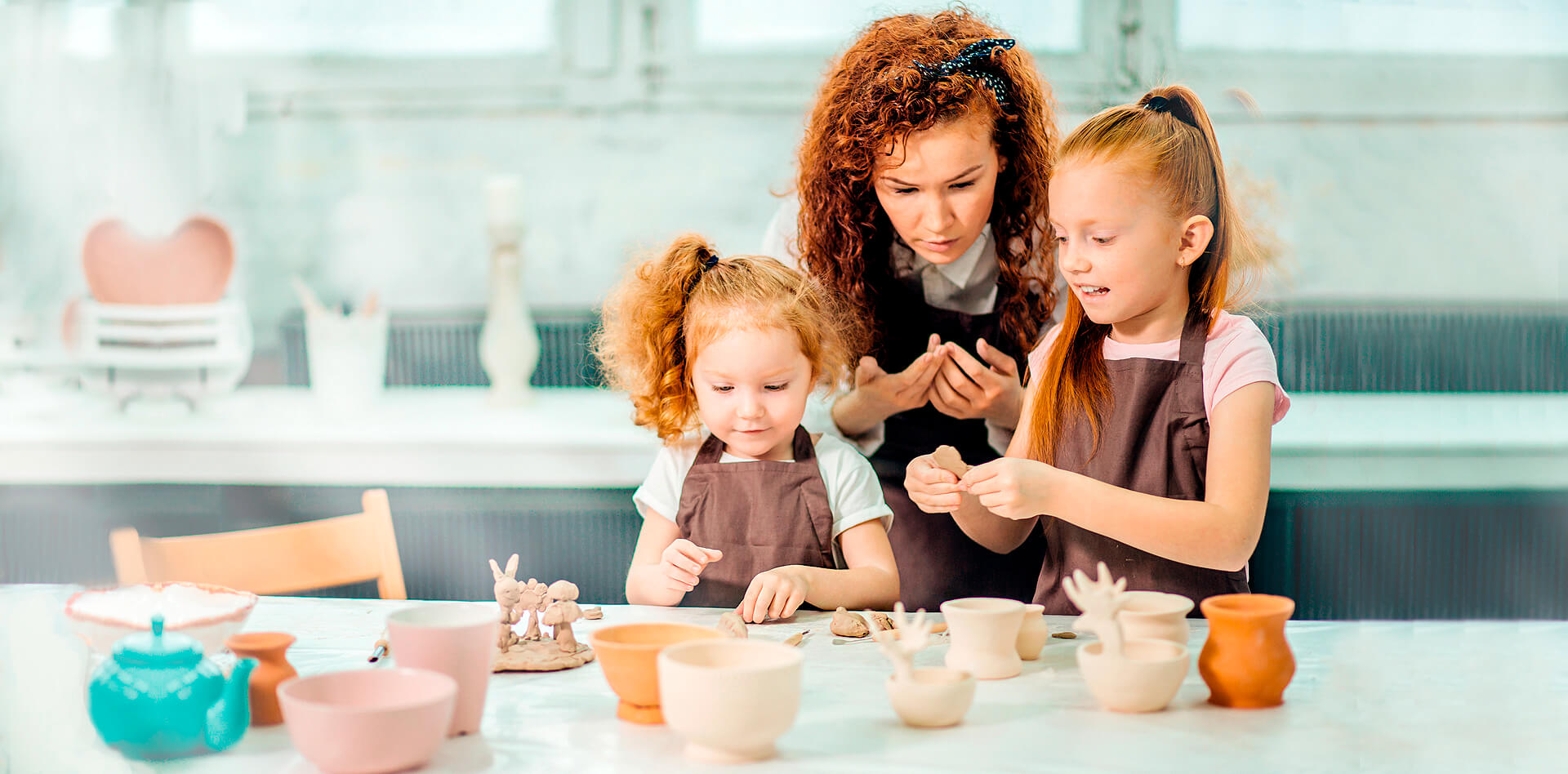 Sculpting lessons at Montessori Center